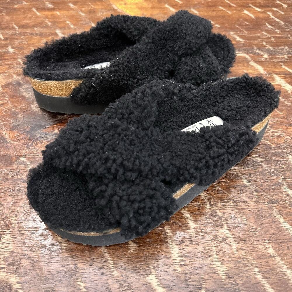 BIRKENSTOCK PAPILLIO Daytona Shearling Teddy Crossover Sandal Sz L 6 US 37 EU